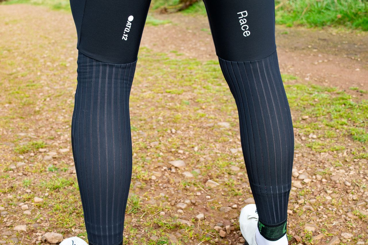 A cyclist wearing a pair of Attaquer Race bibtights