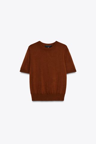 Basic Plain Short Sleeve Sweater