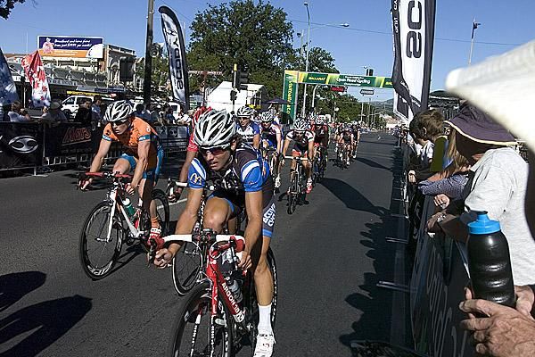 Action from the men's under 23 criterium race