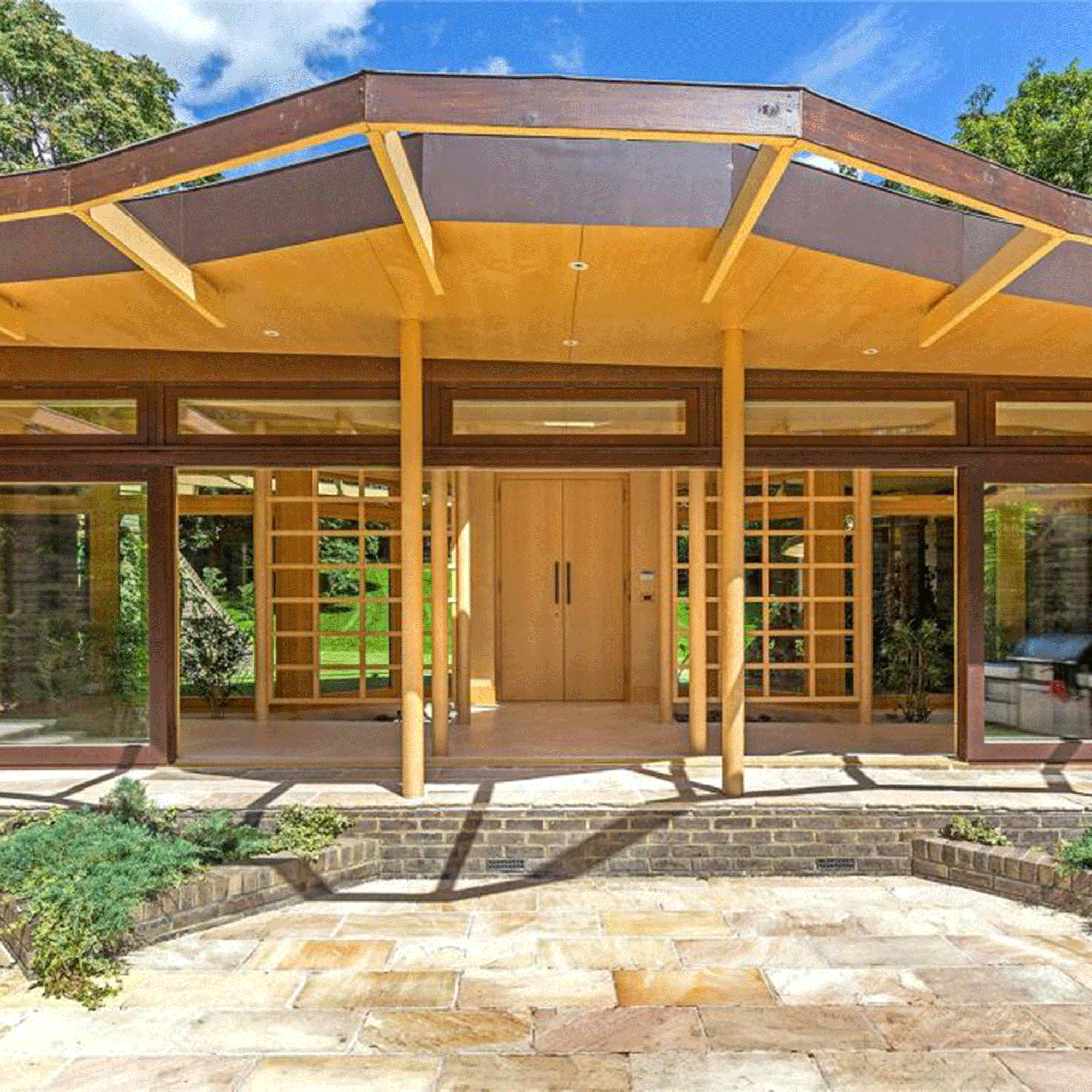 Wooden front of house