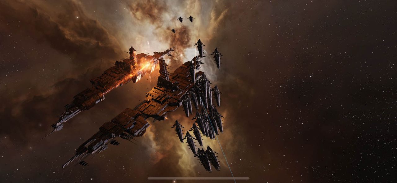 A still image from "EVE Echoes," a mobile MMO spin-off of "EVE Online" coming in August 2020.