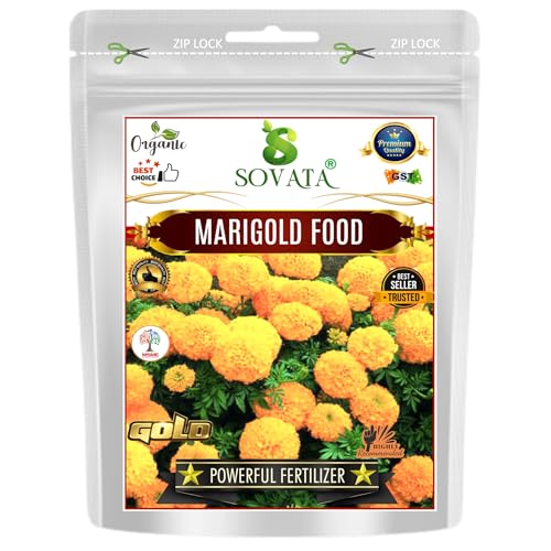 Sovata® Marigold Food, Powerful Organic Fertilizer for Heavy Flowering and Fast Growth of Marigold Plants. (400 Gm)