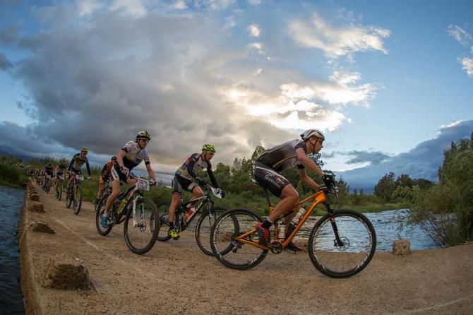 Frantisek Rabon leads a group across the Breede river