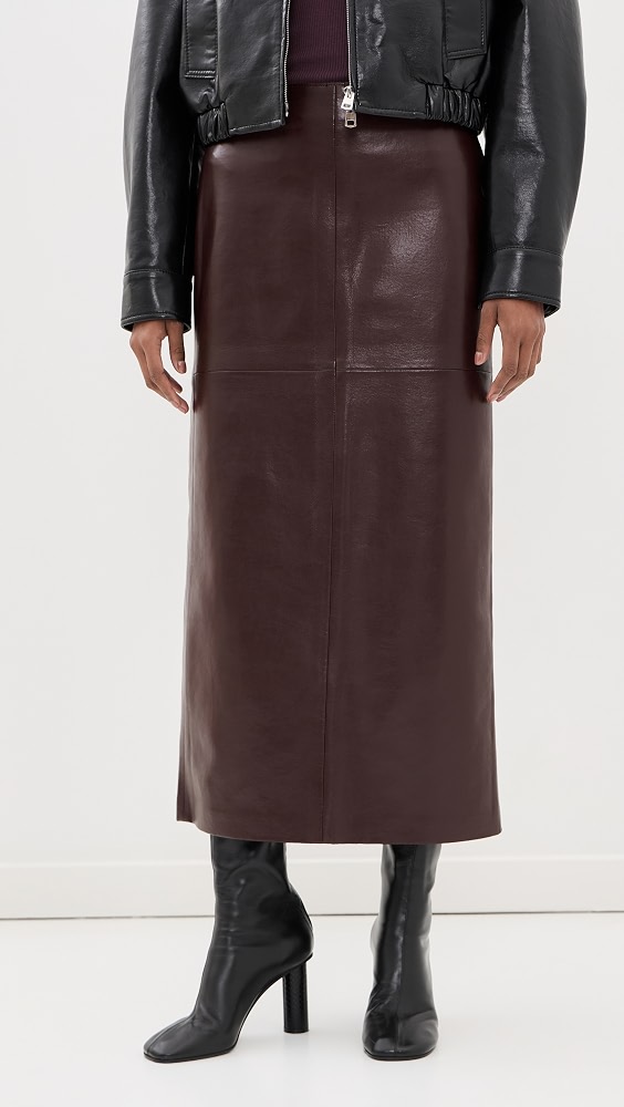 Hikson Leather Skirt - Madera