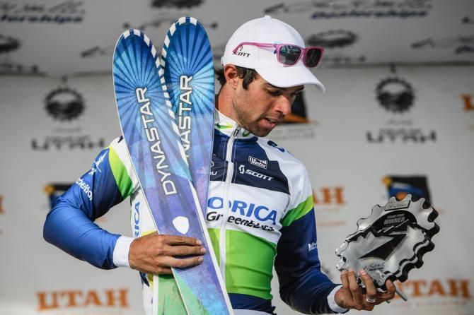 Michael Matthews (Orica-GreenEDGE) gets to bring home the bling after winning todays stage.