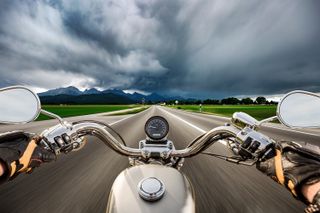 Motorcyclist on highway