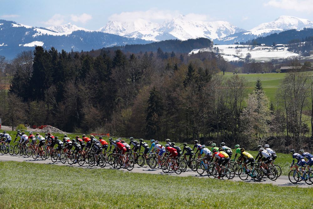 Scenery along the route of stage 4 at Tour de Romandie