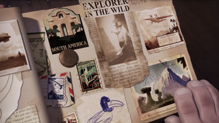 A scene from Up showing the scrapbook Ellie made.