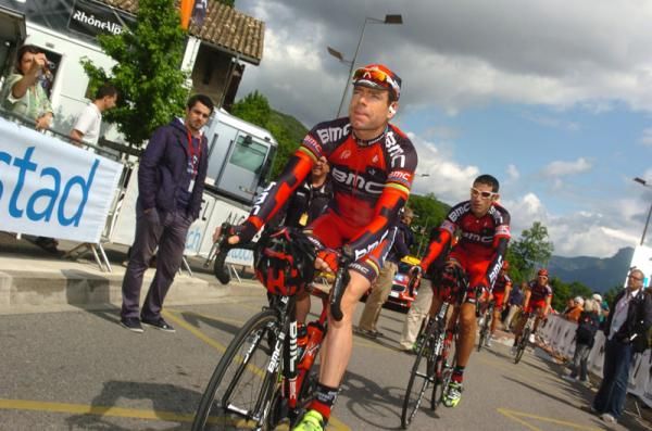 Cadel Evans and his BMC teammates