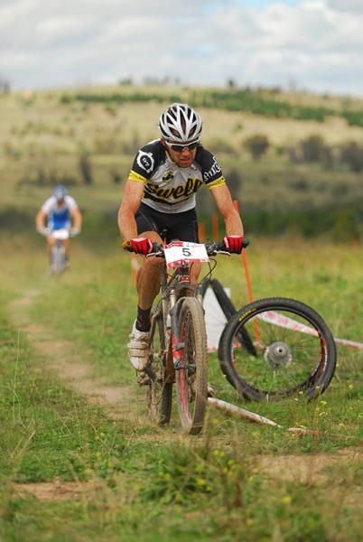Andrew Blair, with Josh Carlson in hot pursuit and trying to bridge the gap.