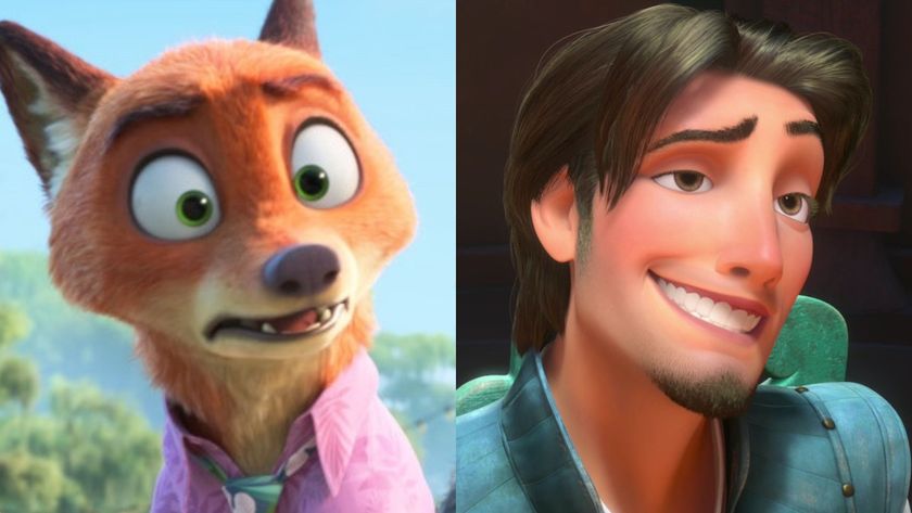 Nick Wild looking scared in Zootopia 2 side by side with Flynn Rider smoldering in Tangled