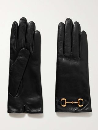 Horsebit-Detailed Leather Gloves