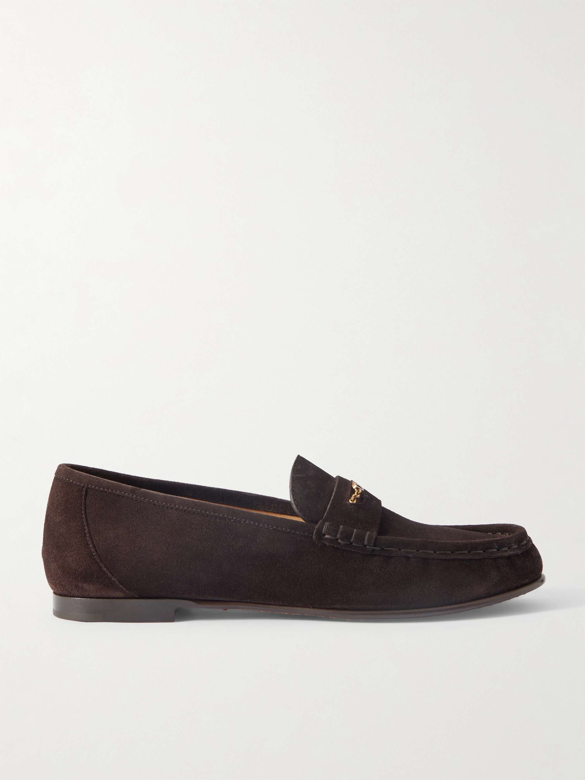 Embellished Suede Loafers