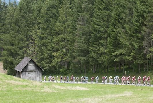 The peloton in action during stage five at the Tour of Austria.