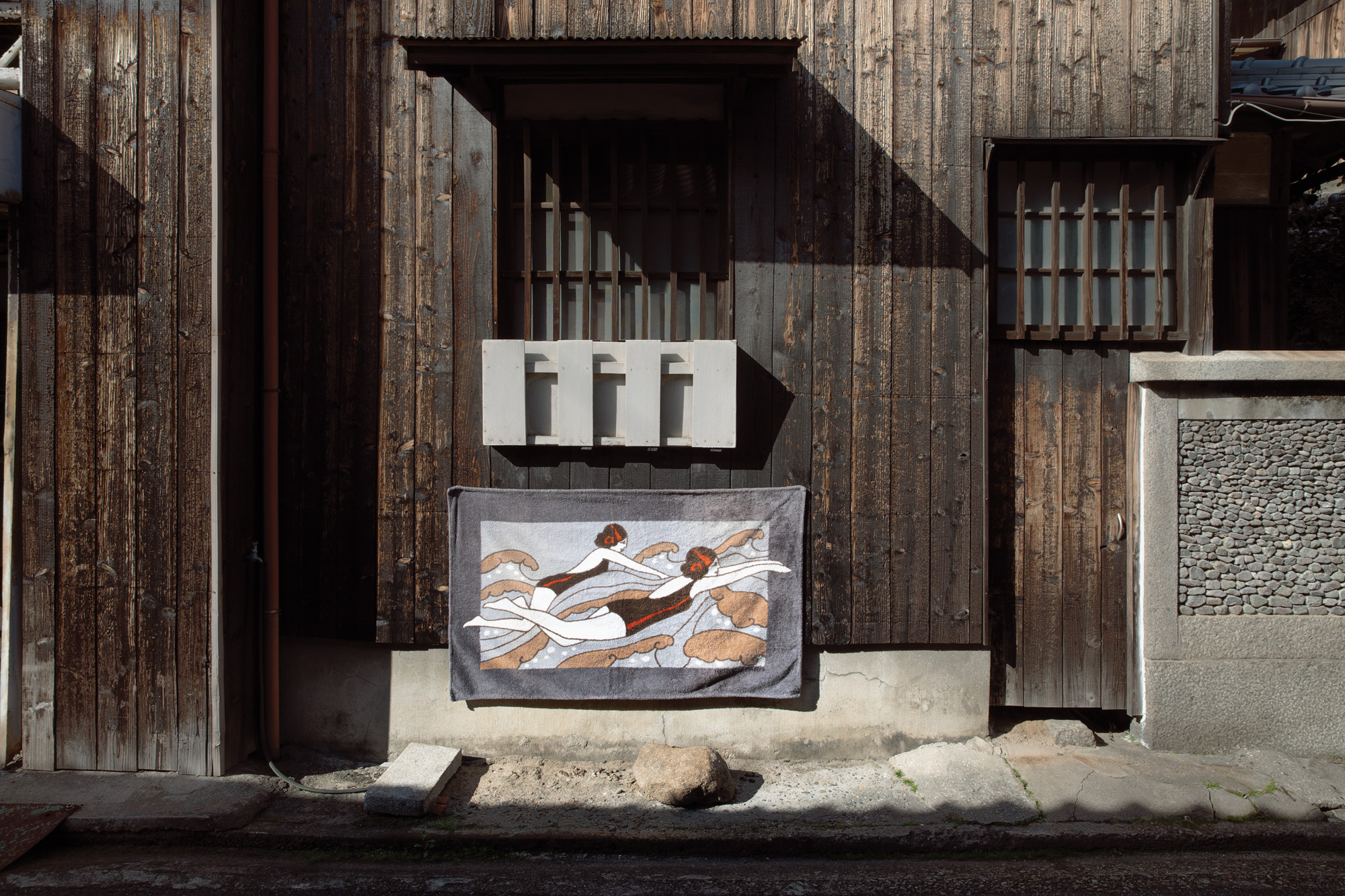 Hermes beach towel in the landscape