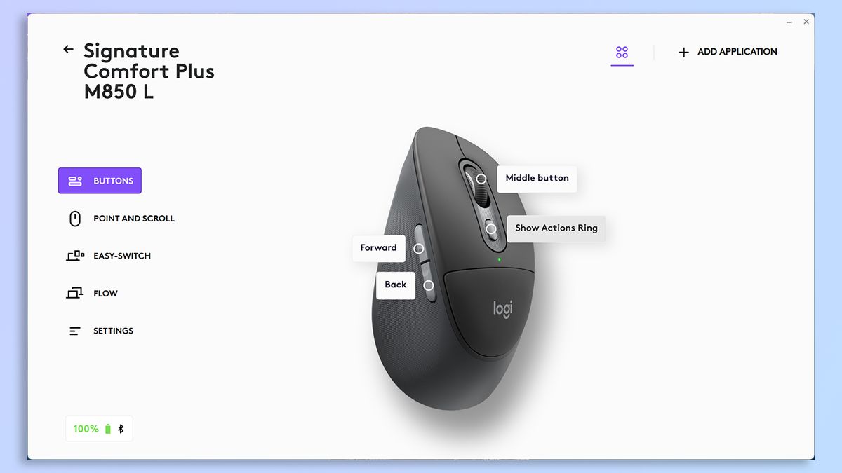 Logi Options+ for customizing the Logitech M850L mouse