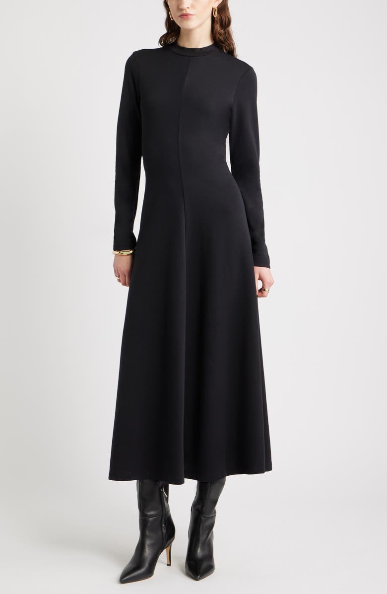 Mock Neck Long Sleeve Maxi Dress