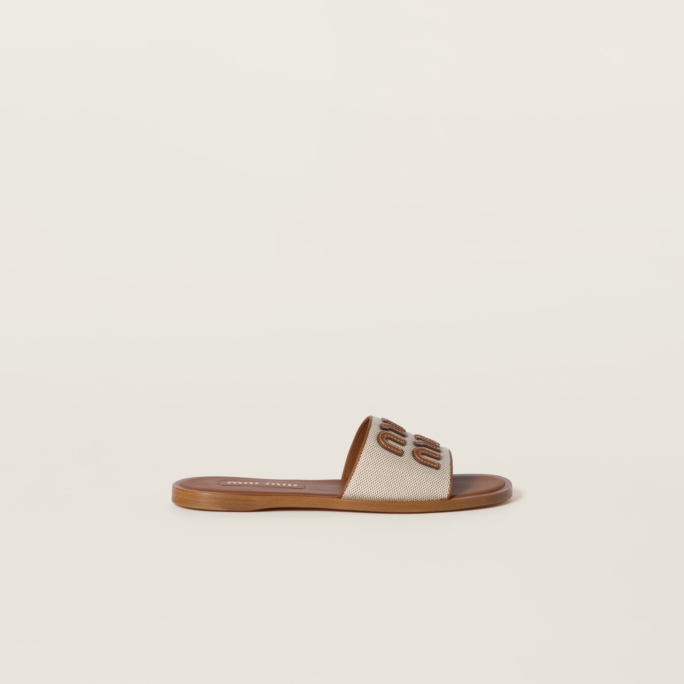 Canvas and Leather Slides