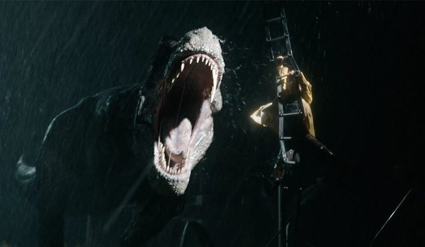 Jurassic World: Fallen Kingdom Rexy chases a midnight snack