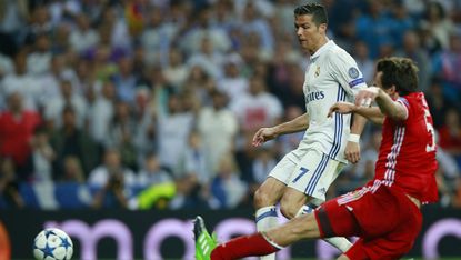 Cristiano Ronaldo scores against Bayern Munich