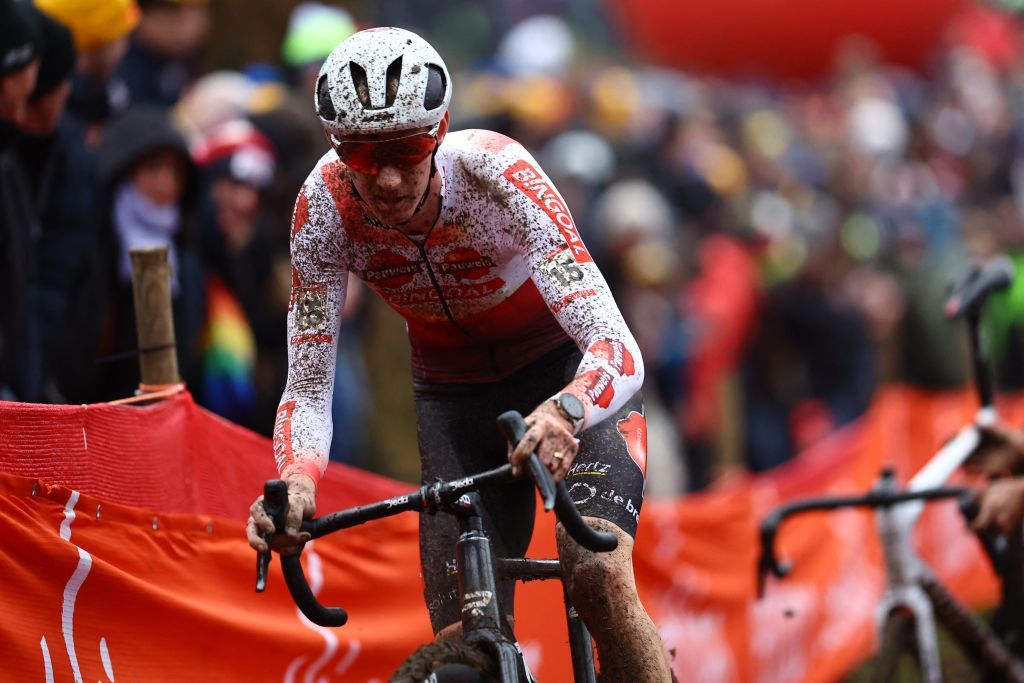 riders during the men's elite race at UCI world cupr race in namur