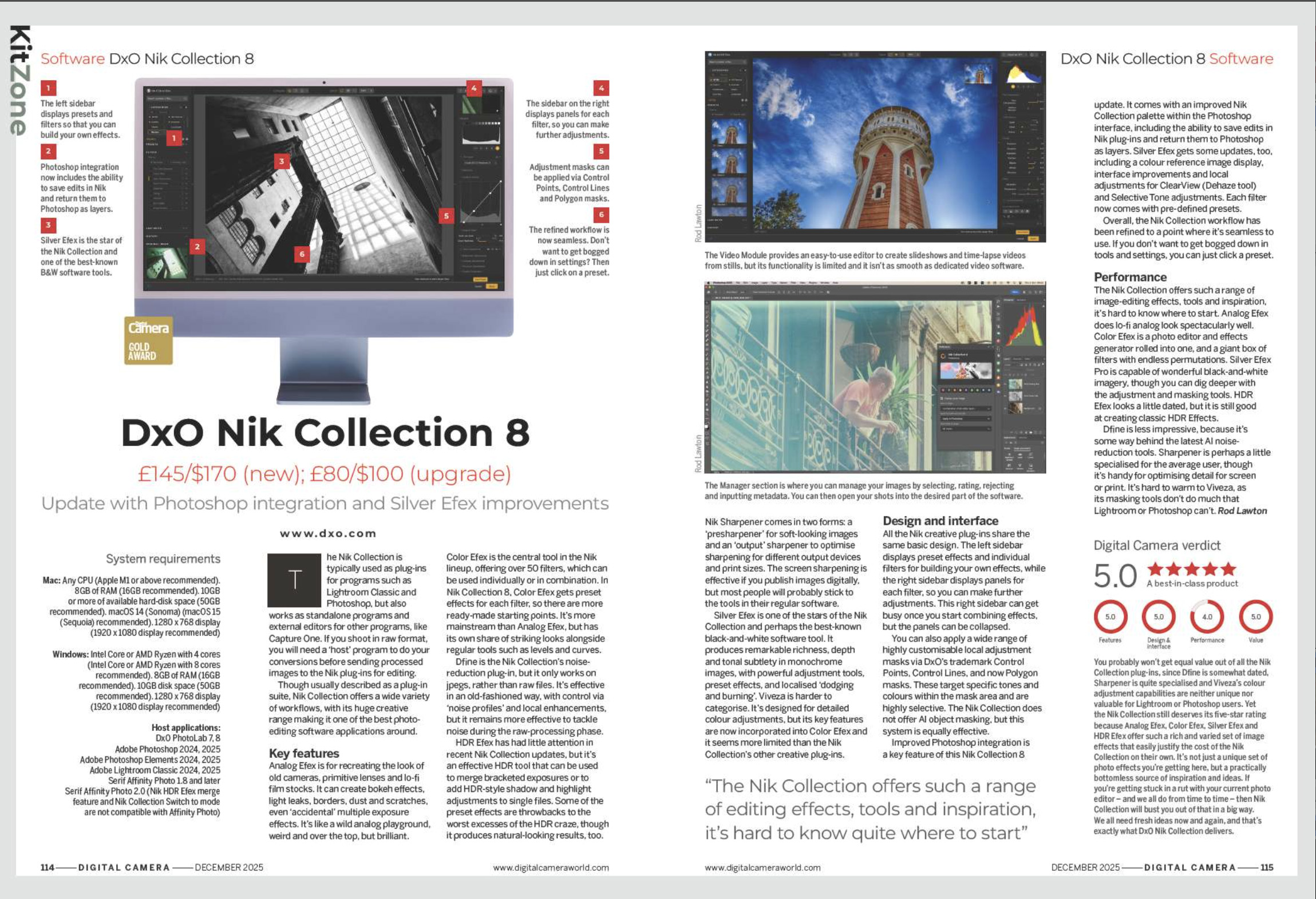 Image showing the DxO Nik Collection 8 plug-ins suite review, in issue 301 (December 2025) of Digital Camera magazine
