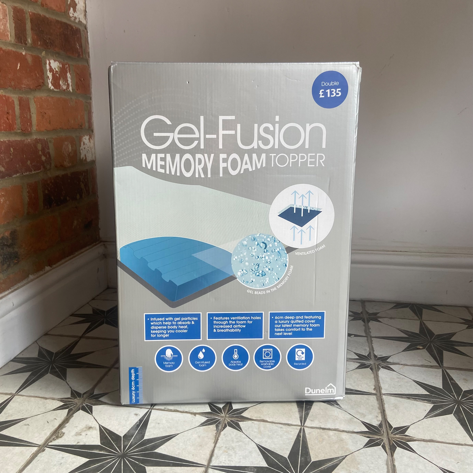 Dunelm Gel Fusion Mattress Topper being tested