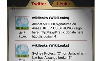 The WikiLeaks iPhone app offered users the "daily trickle" of once-secret diplomatic cables from the pro-transparency activist site.