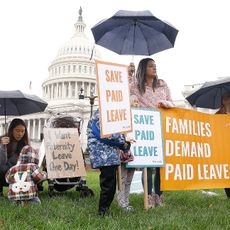 Families and caregivers gather in DC to fight for paid leave.