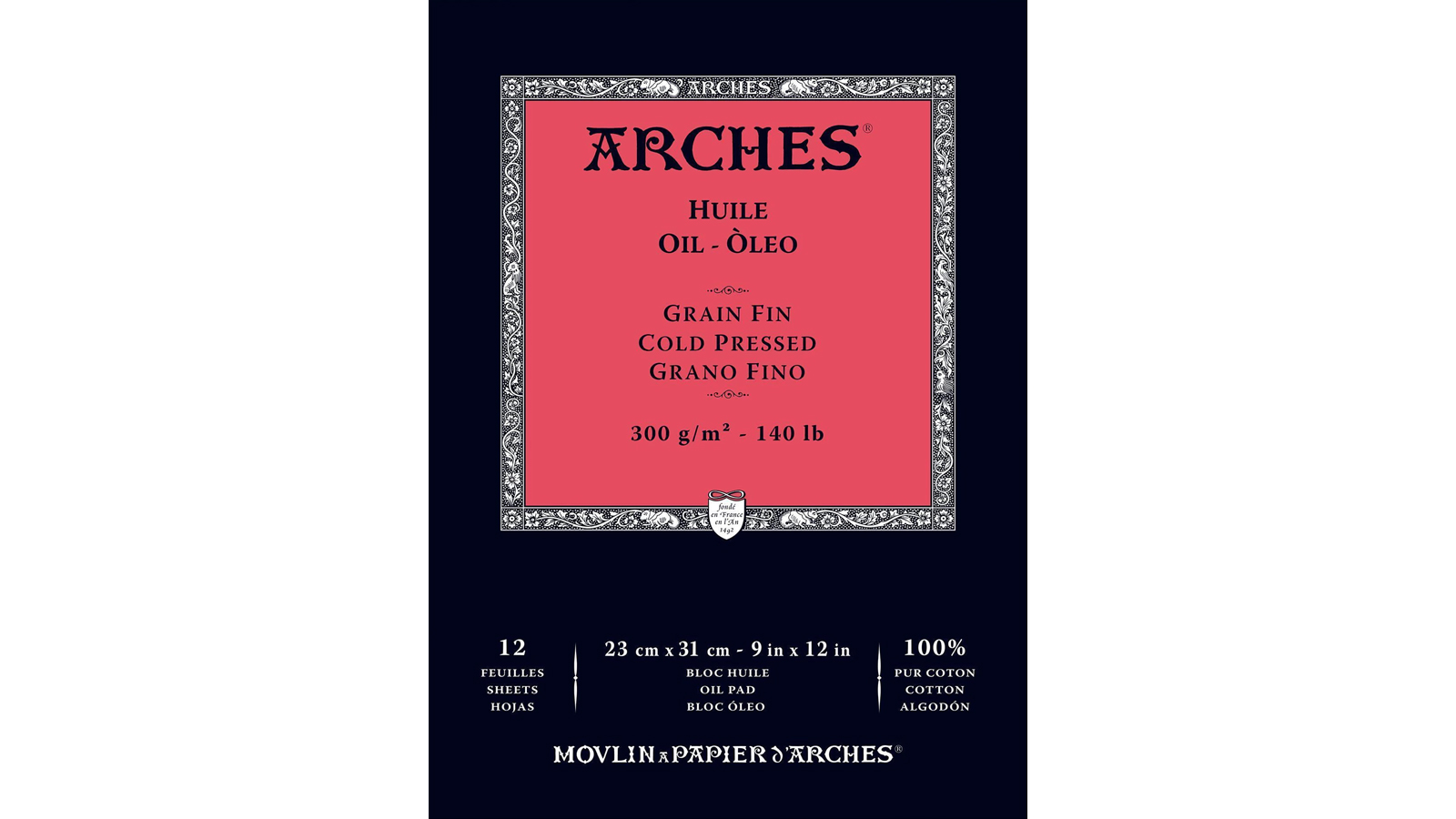 A pad of Arches oil paint canvas paper