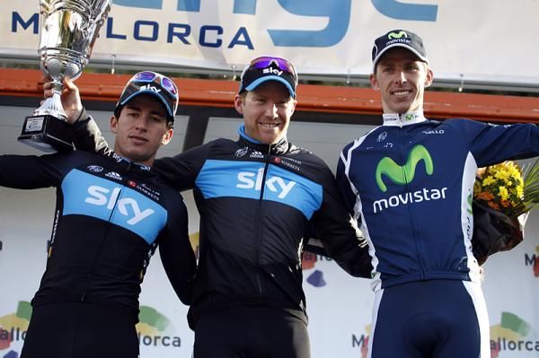 The podium in Deia: Sergio Henao, Lars Peter Nordhaug and Rui Costa