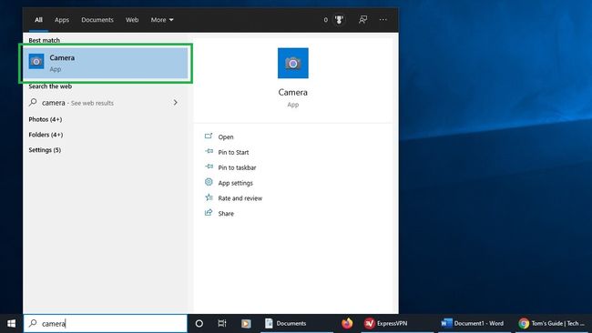 check if webcam is working windows 10