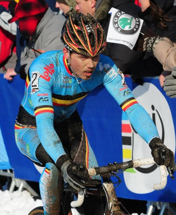 Sven Nys (Belgium) had his sights on Stybar but could not close the gap