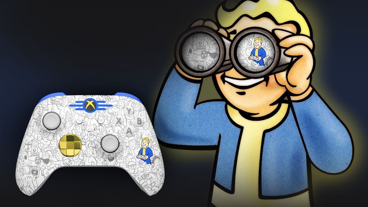 Xbox Design Labs Fallout controller with vault dweller design elements