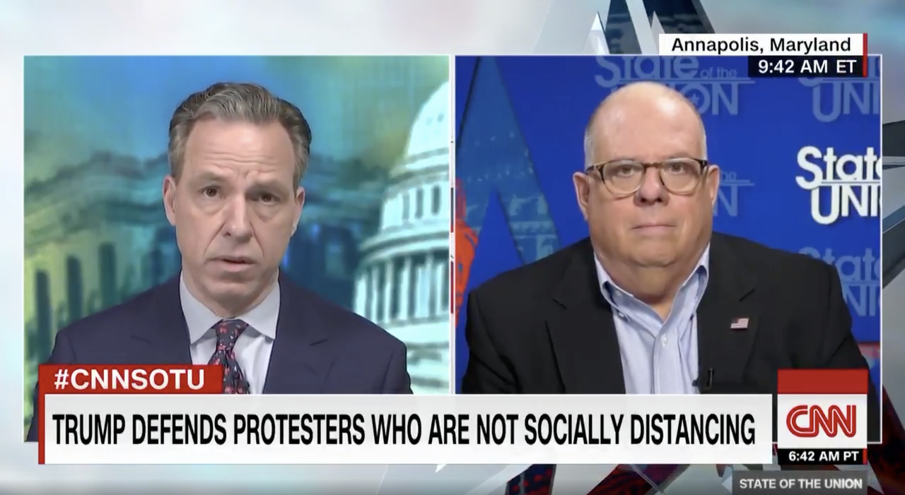 Jake Tapper and Larry Hogan.