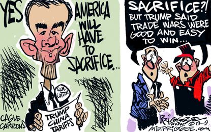 Political Cartoon U.S. Sen Cotton Trade War Winning