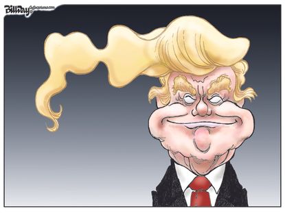 Political Cartoon U.S. Trump Thoughts 2016