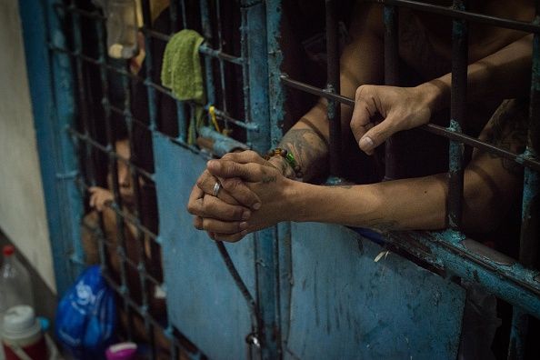 An overcrowded jail cell in Manila.