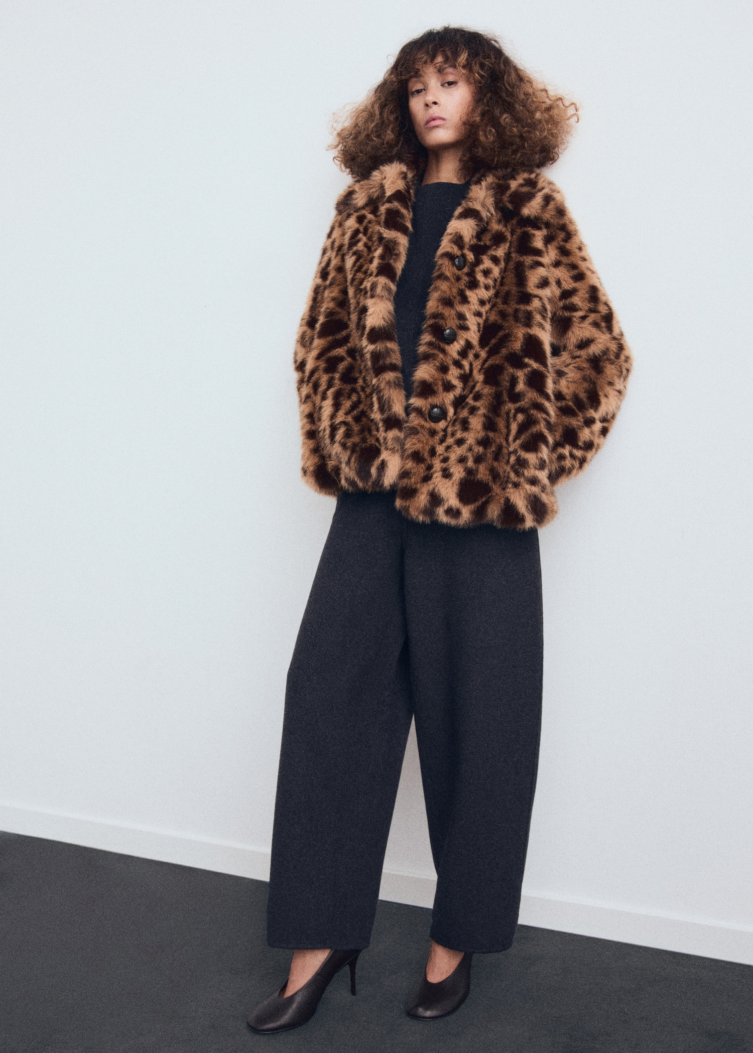 Leopard-Print Faux-Fur Coat - Women | Mango Usa