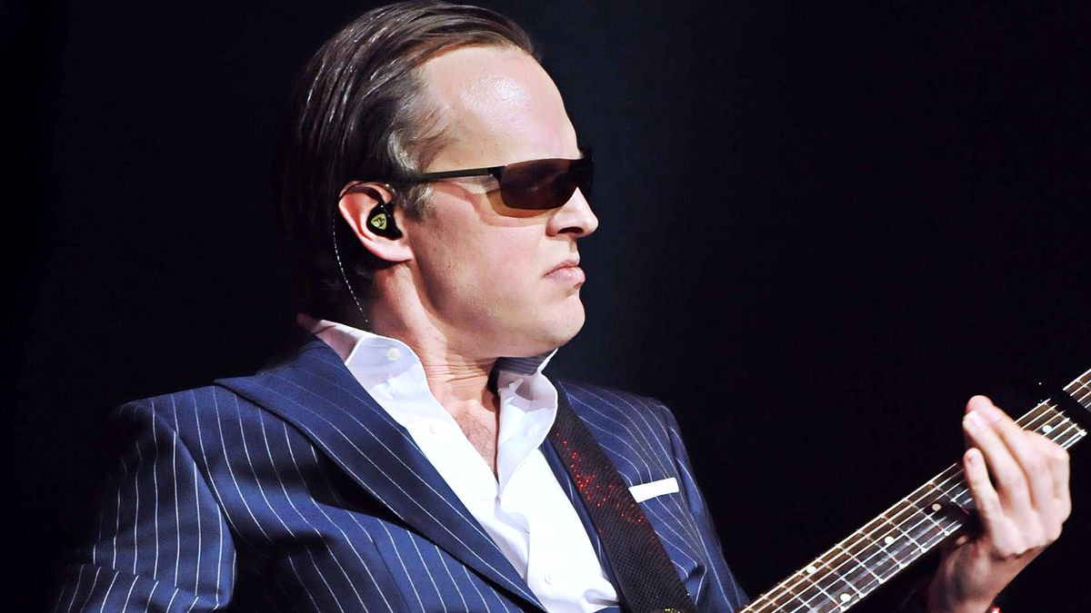 Joe Bonamassa performing live on stage at the Royal Albert Hall in London, on March 30, 2013.