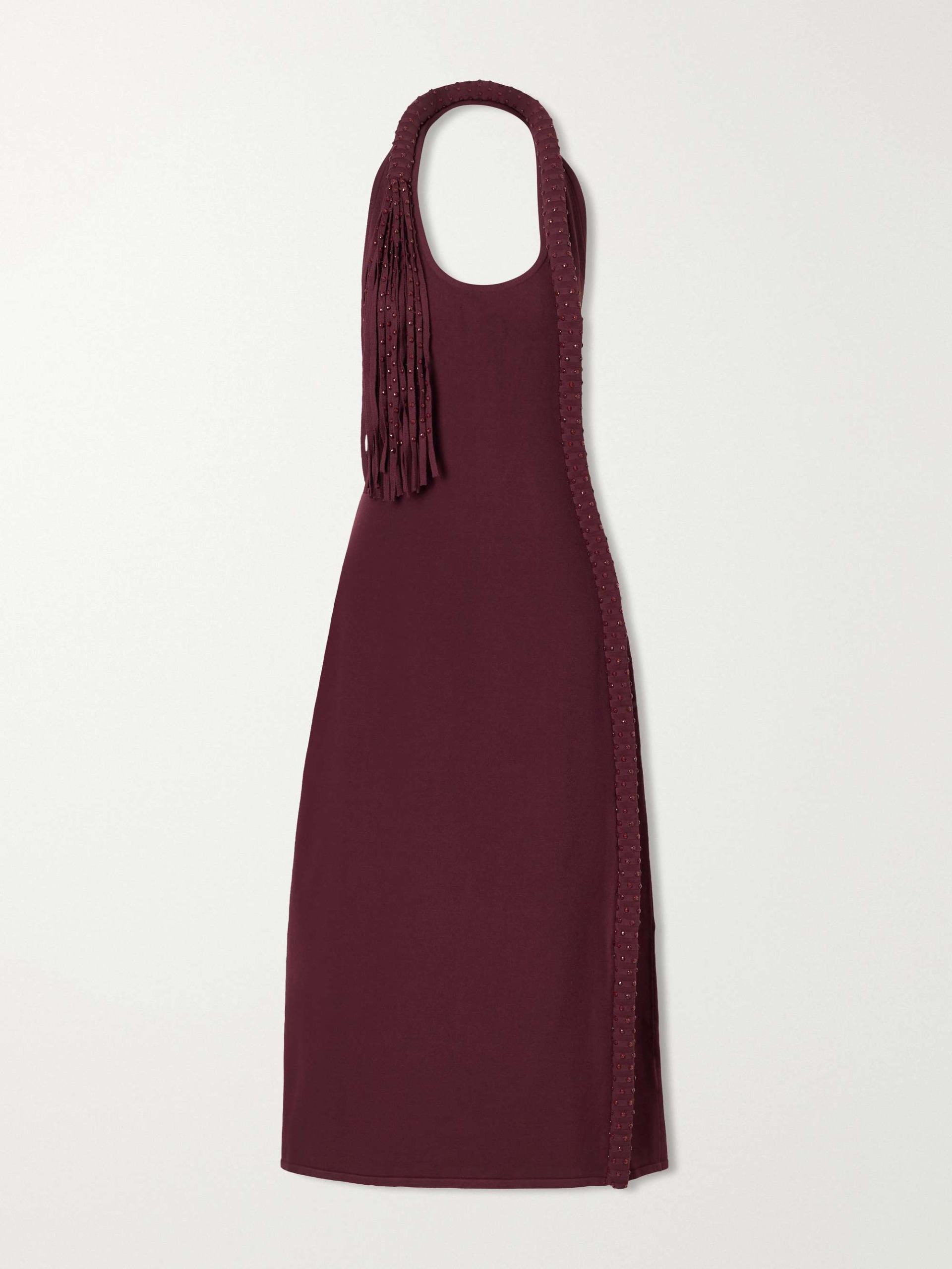 Mane Embellished Crepe Midi Dress