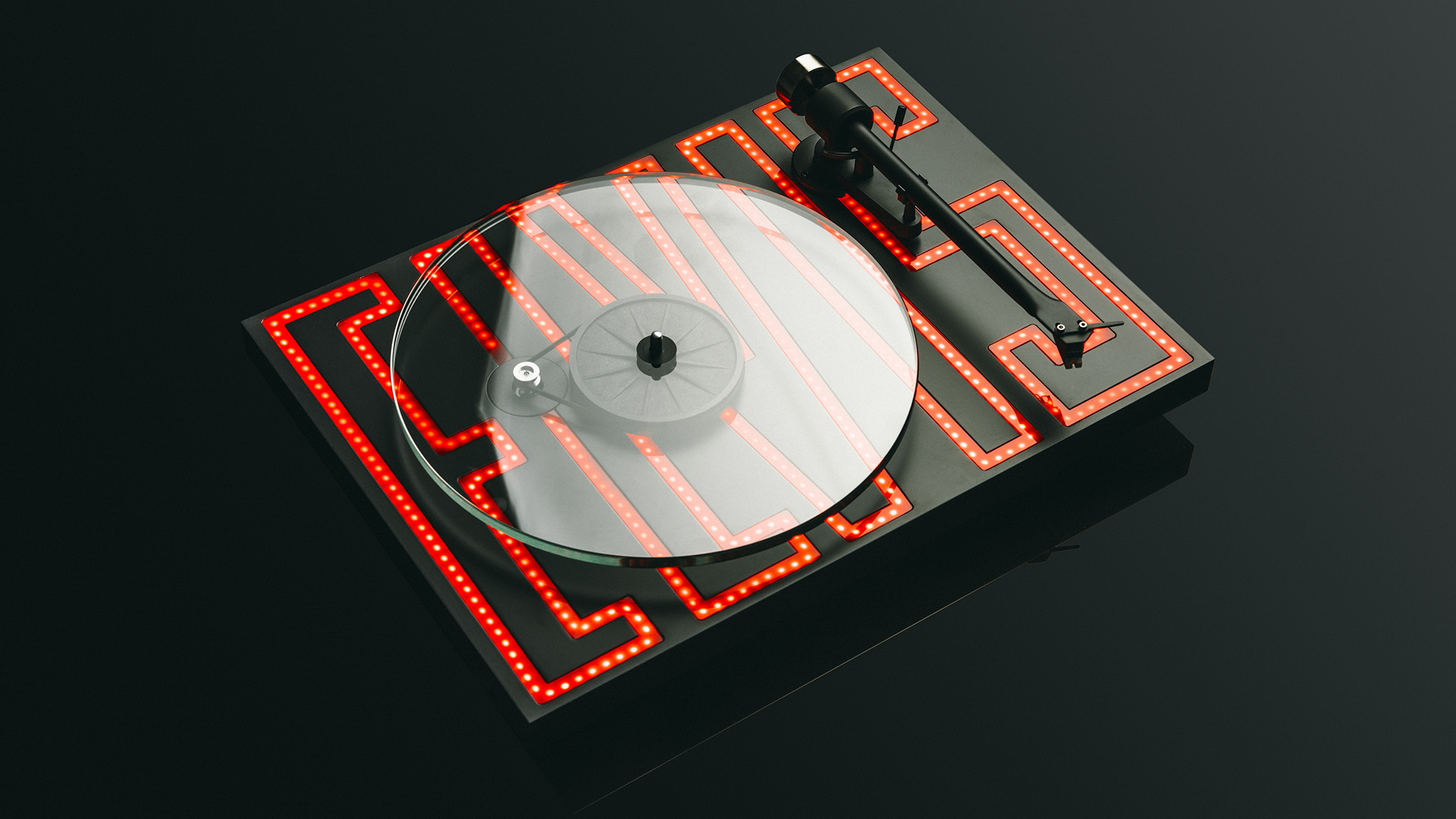Pro-Ject Elvis Turntable sitting on black background