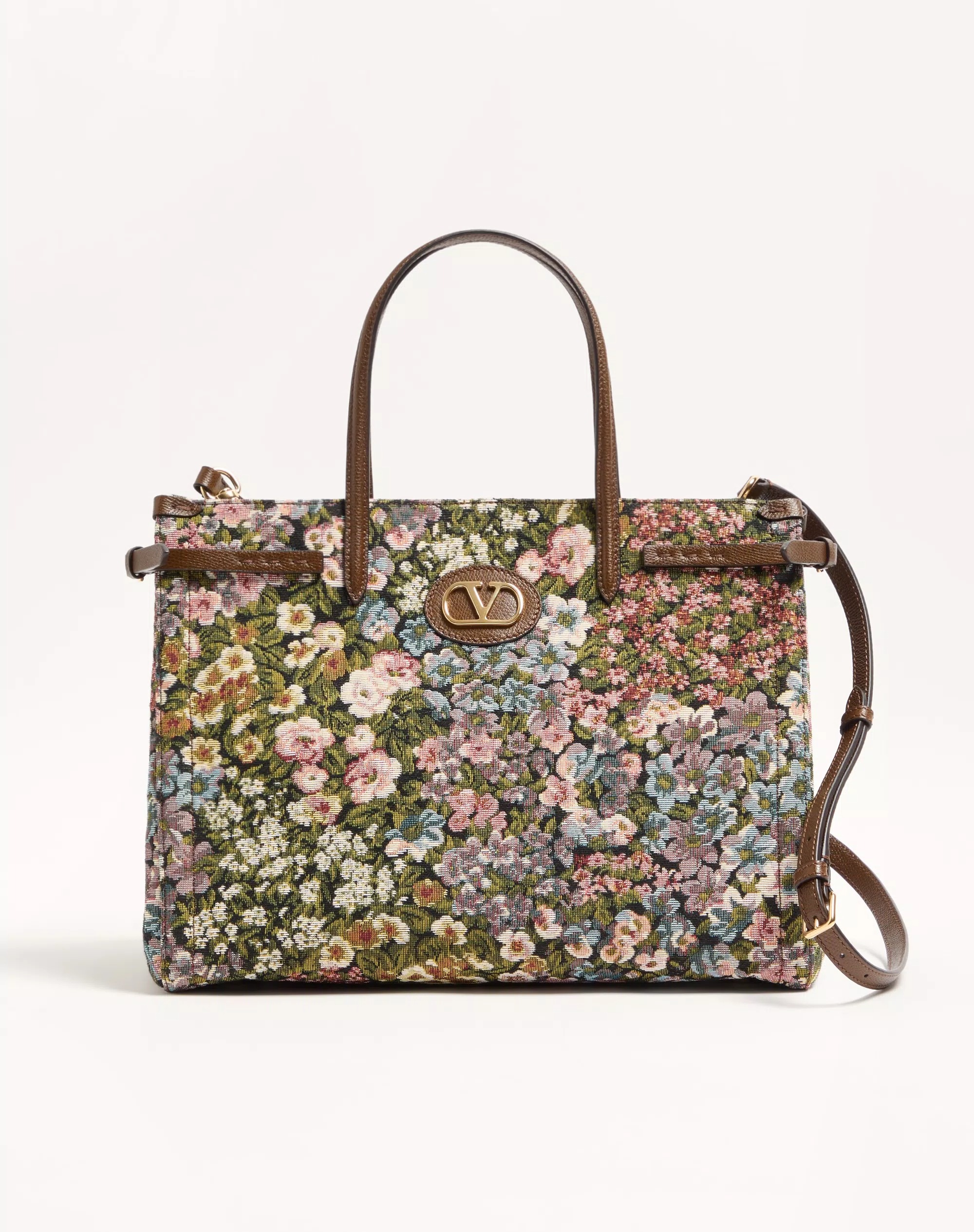 Valentino Garavani Antibes Medium Shopping Bag in Apres L'hiver Jacquard Fabric