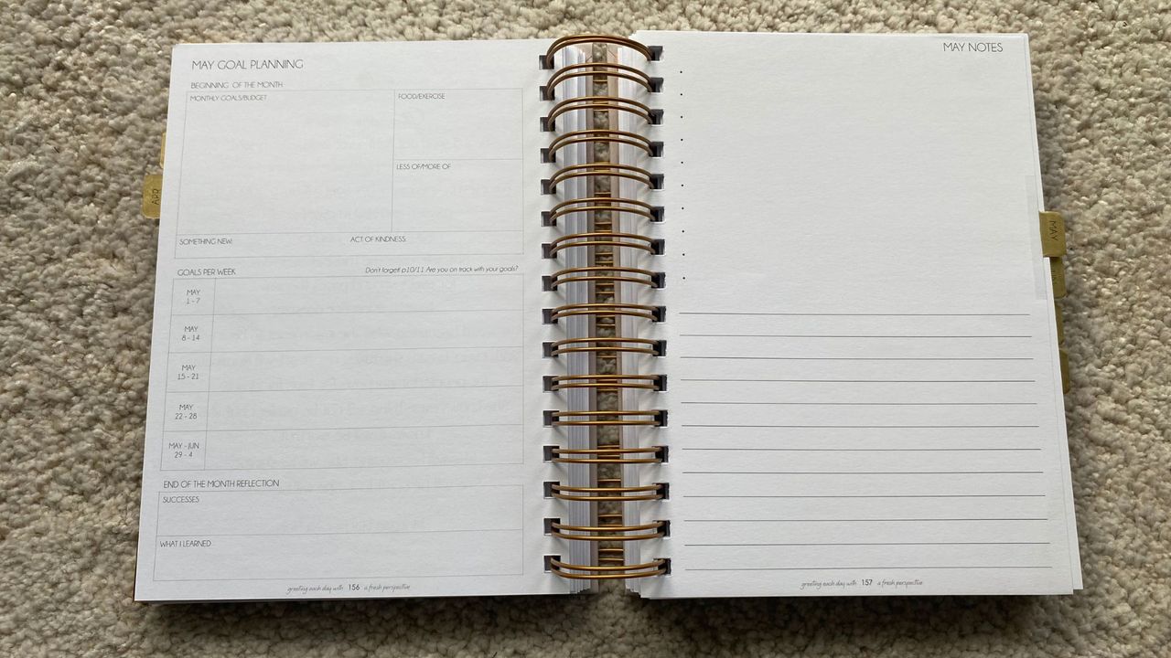 An example of some of the pages of the Hello Day planner.