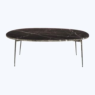 a black marble coffee table