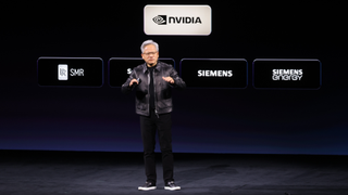 Nvidia CEO Jensen Huang on a stage