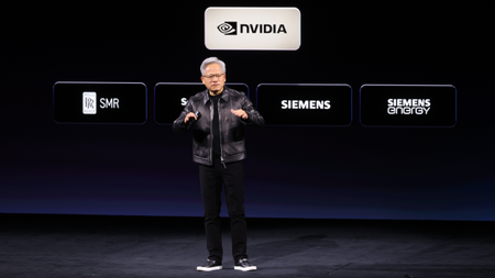 Nvidia CEO Jensen Huang on a stage
