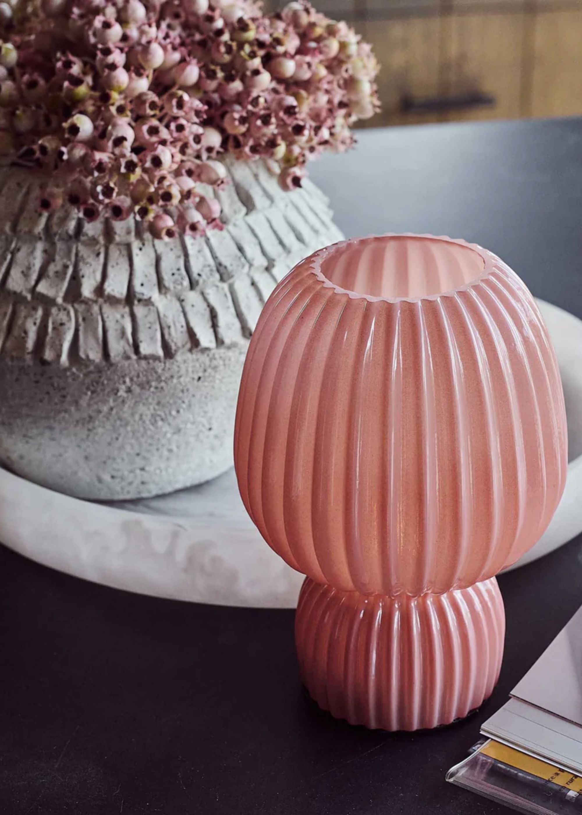 Abigail Ahern, Finley Portable Table Lamp, Pink | Cordless Lamp | Abigail Ahern