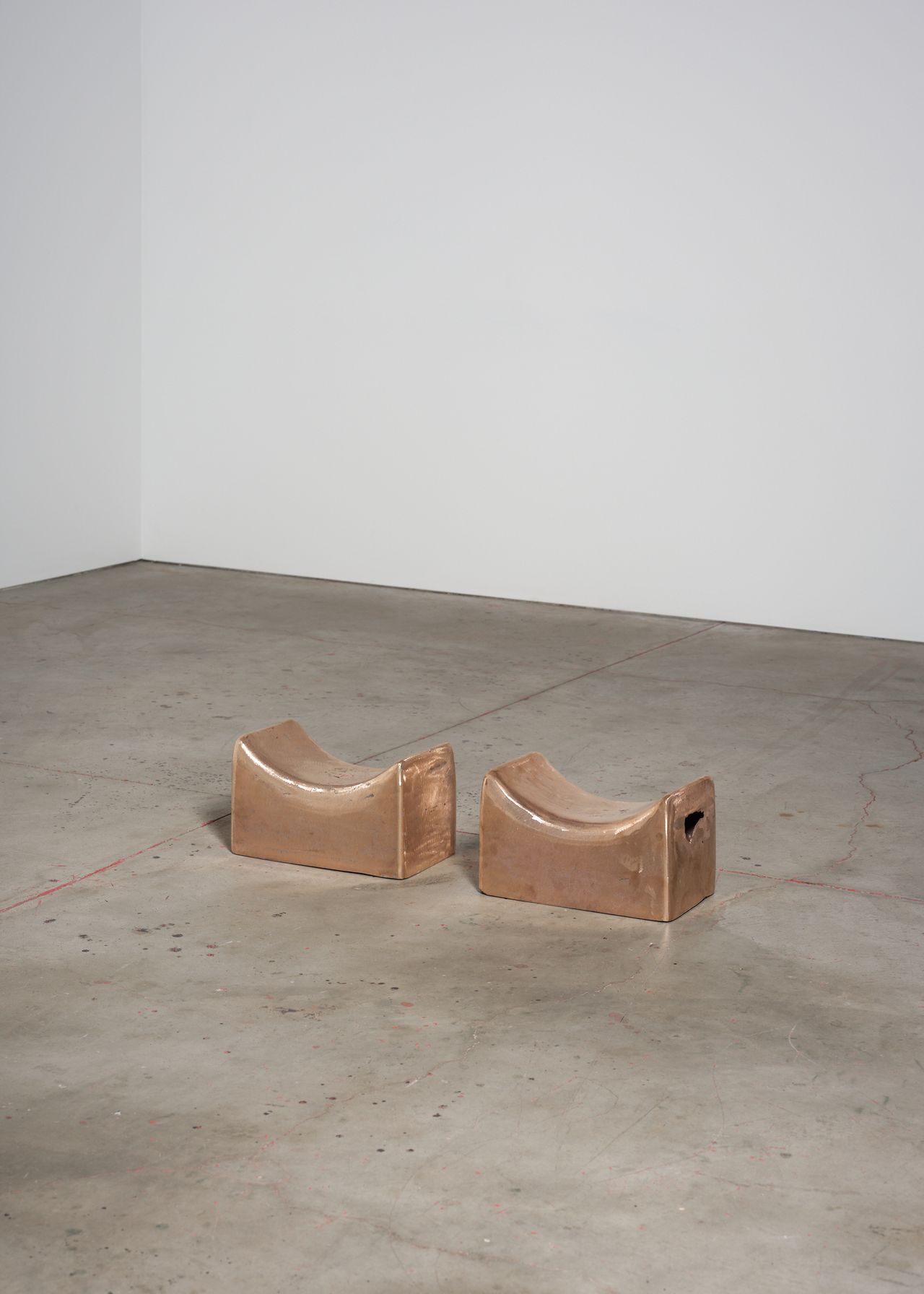 copper furniture by Nifemi Marcus-Bello installed at Marta gallery in LA