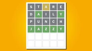 Wordle answer 712 on a yellow background